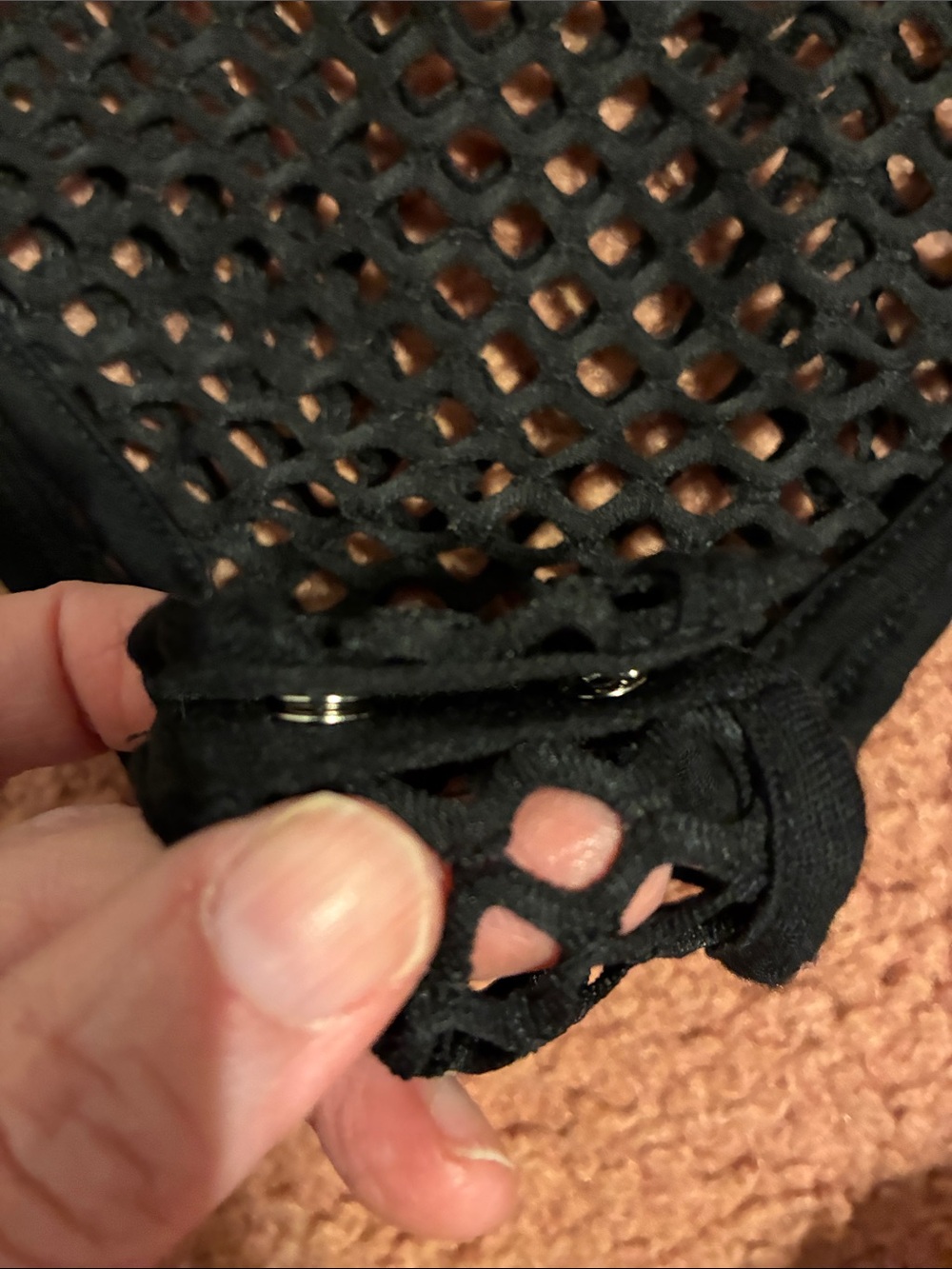 Fashion Nova Black Mesh One-Piece Bodysuit - Picture 3 of 6